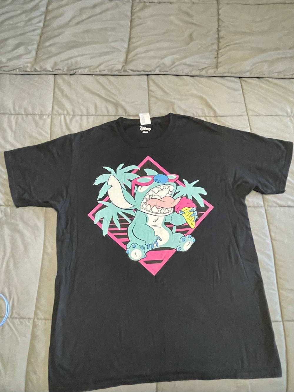 Disney Lilo & Stitch Retro Summer Graphic T-Shirt - Black, Men's Size Large (L)